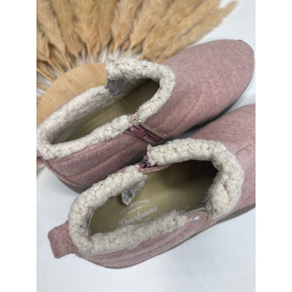 Dearfoams Naomi Double Gore Quilted Winter Ankle Boots Size 7.5 Pink Bootie - Picture 3 of 9